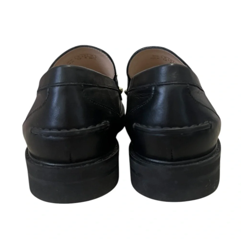 Stuart Weitzman Allpearls Black Leather Studded Lug Loafer | Classic Slip On - Picture 3 of 7